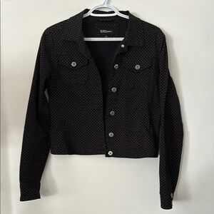 Suko jeans Women's Black with polka dot denim Jacket size  small